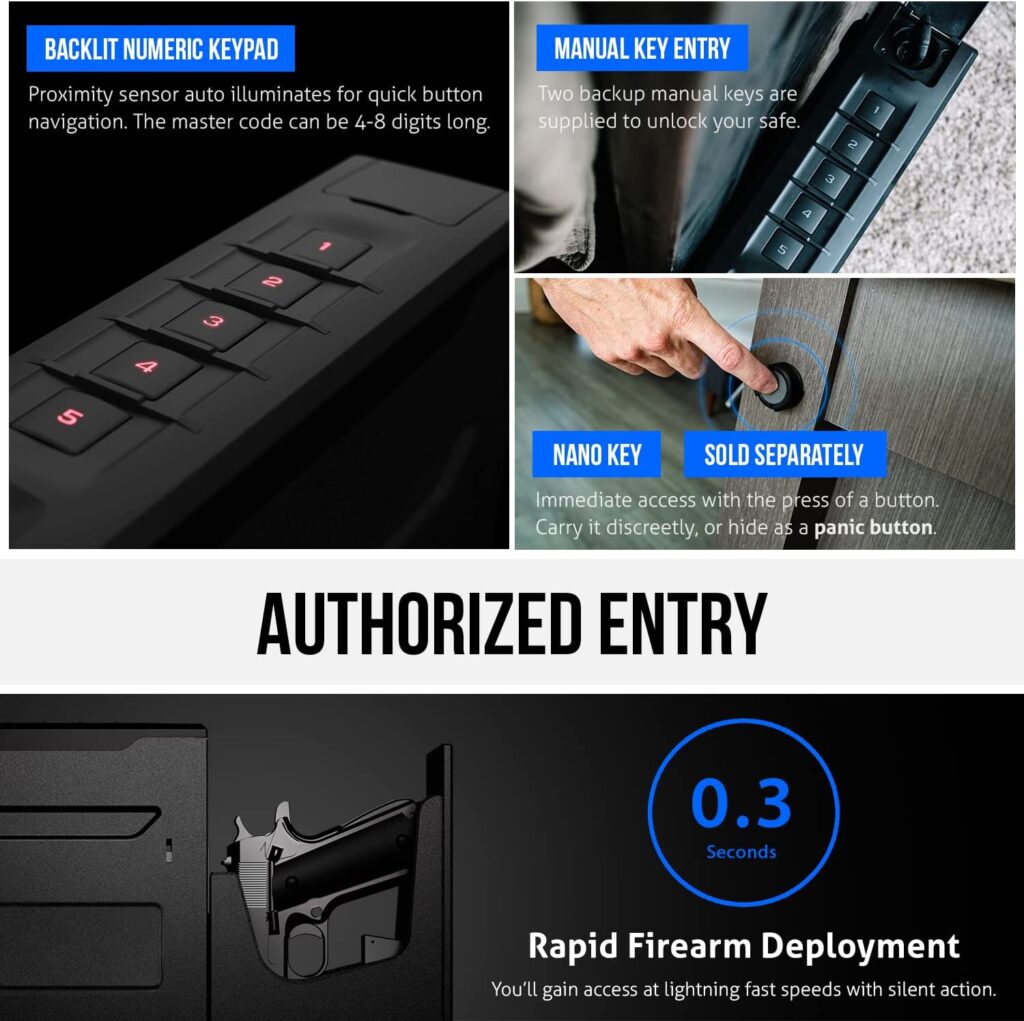 Vaultek Slider WiFi Handgun Safe Entry Methods