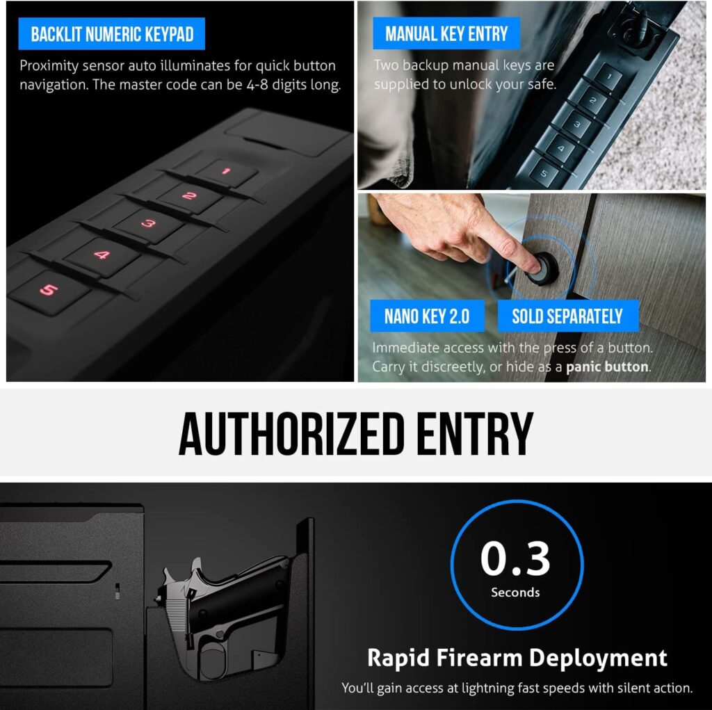 Vaultek Slider Bluetooth Handgun Safe Entry Methods