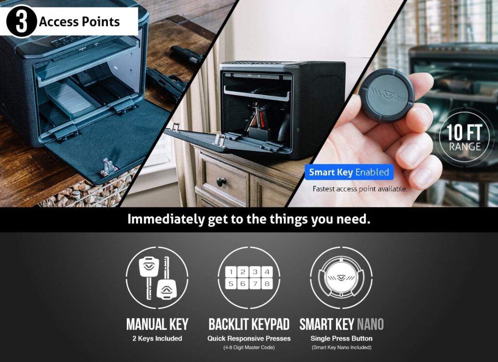 Vaultek MX Wi-Fi Handgun Safe Entry Methods