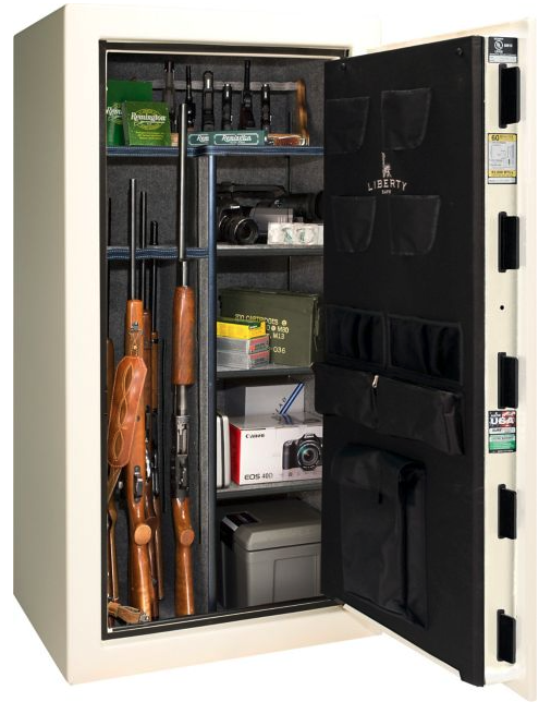 Liberty We the People 30 Gun Safe White Open View