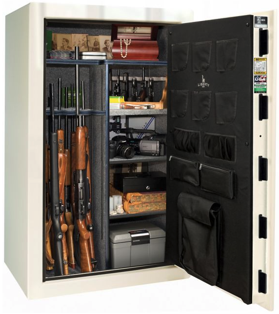 Liberty We the People 30 Gun Safe White Open View