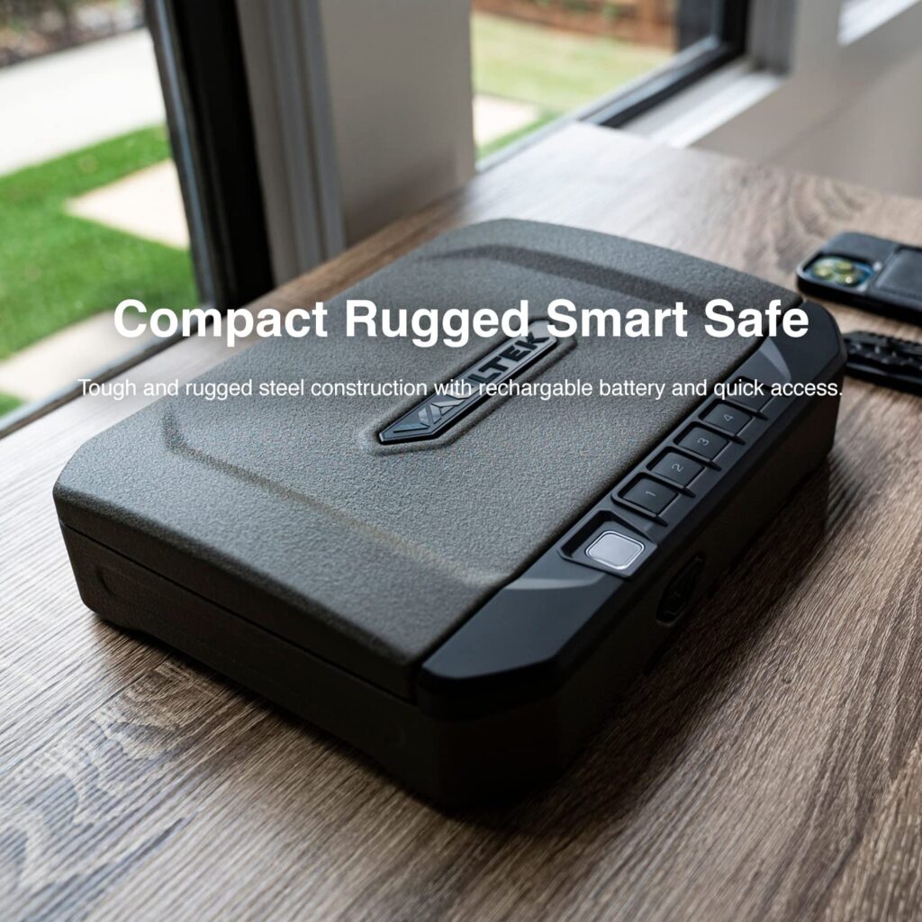 Vaultek VS20 Bluetooth Handgun Safe on a desk