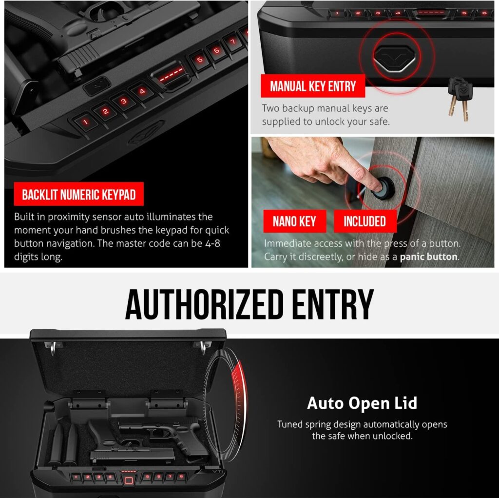 Vaultek VT Bluetooth Handgun Safe Entry Methods