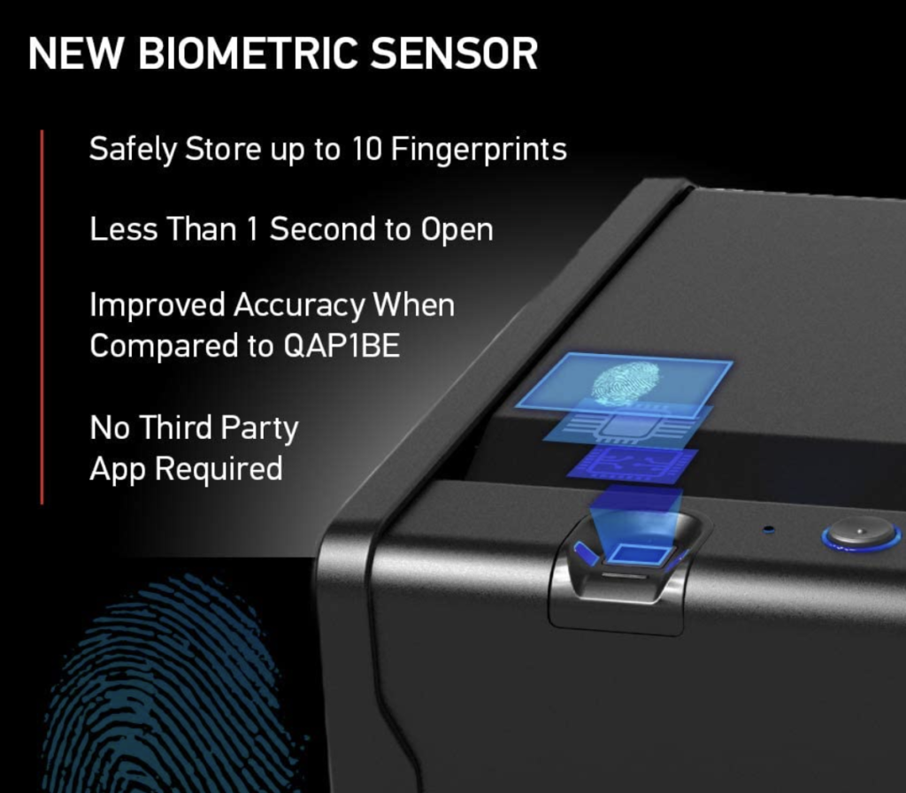 Sentry QAP2BLX Biometric Handgun Safe Biometric Scanner