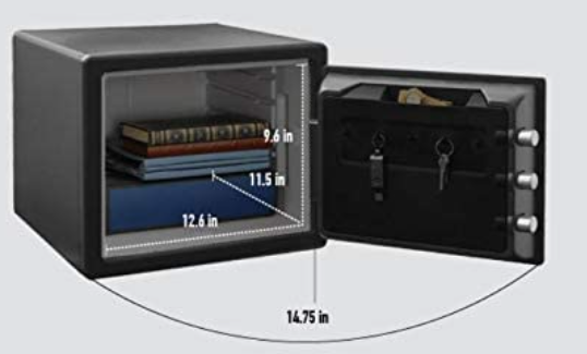 SentrySafe SFW082CTB Combination Home Safe Interior