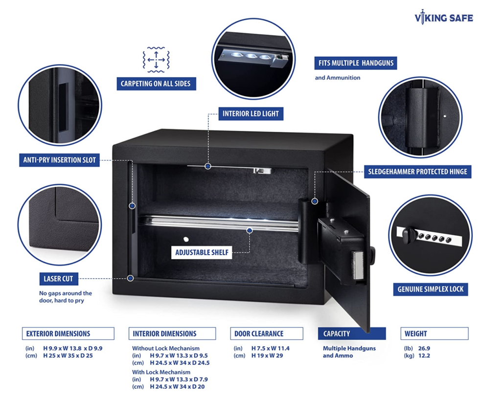 Viking VS-25SX Handgun Safe Full Details