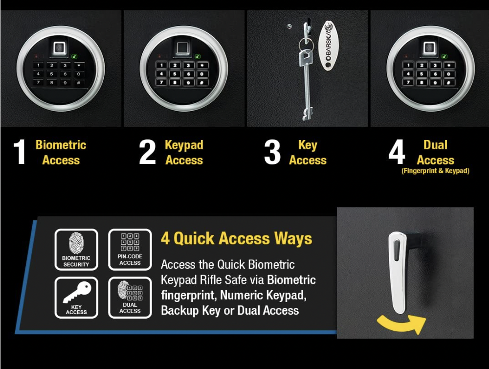 Barska Quick and Easy Access Digital Keypad Rifle Firearm and Long Gun Safe AX13646 Lock System