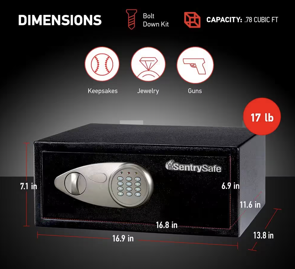 SentrySafe 0.78 cu ft Safe Box with Digital Lock Dimensions