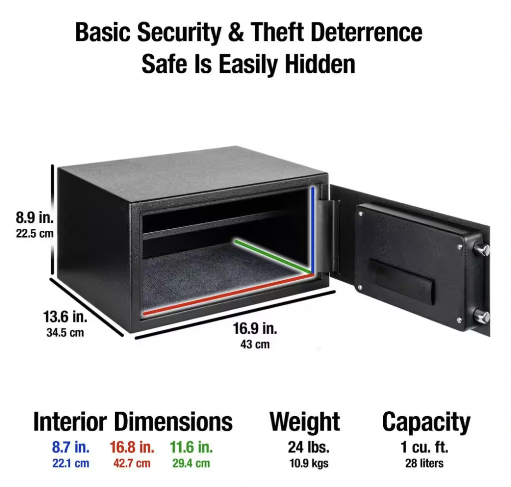 SentrySafe 0.98 cu ft Safe Box with Digital Lock Dimensions