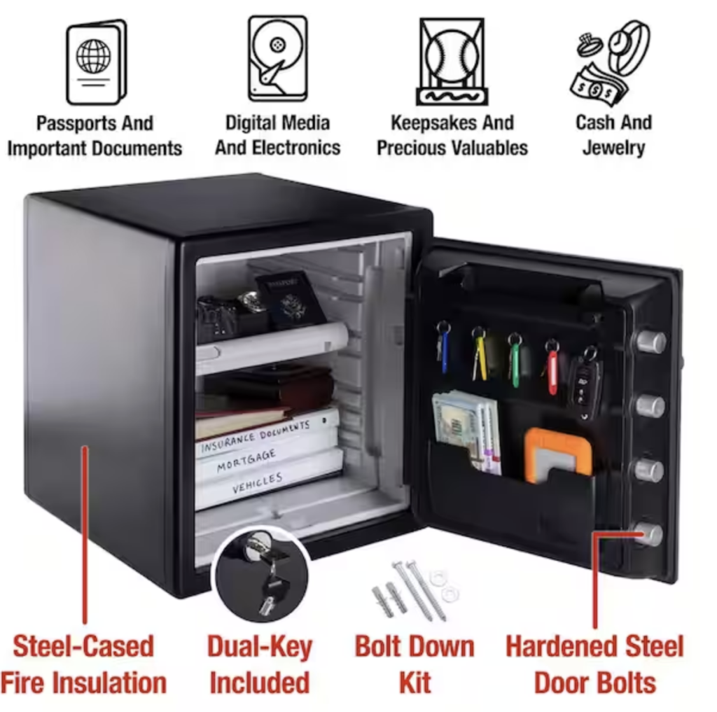 SentrySafe 1.2 cu ft Fireproof & Waterproof Safe Features