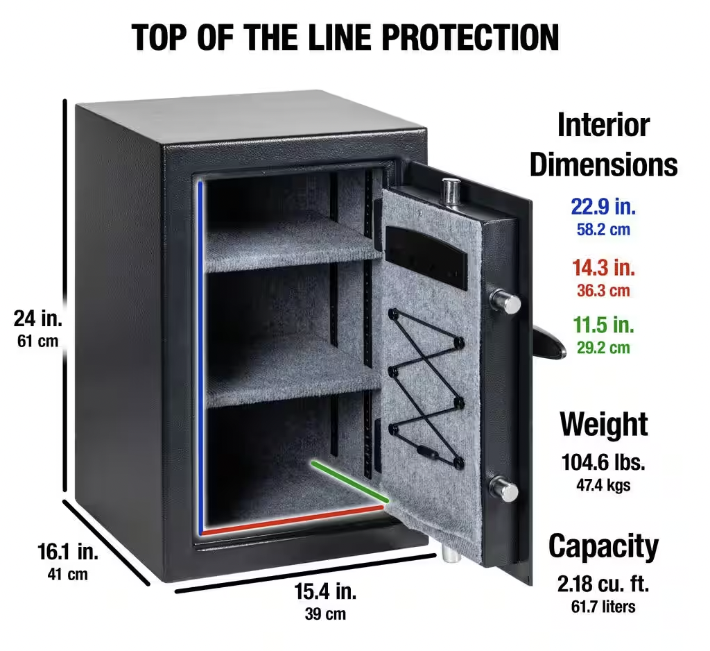 SentrySafe 2.1 cu ft Safe Box with Digital Lock Dimensions