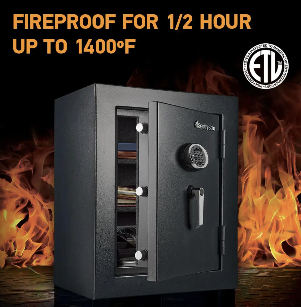 SentrySafe 3.4 cu Ft Fireproof Safe and Waterproof Safe with Digital Keypad Fire Rating