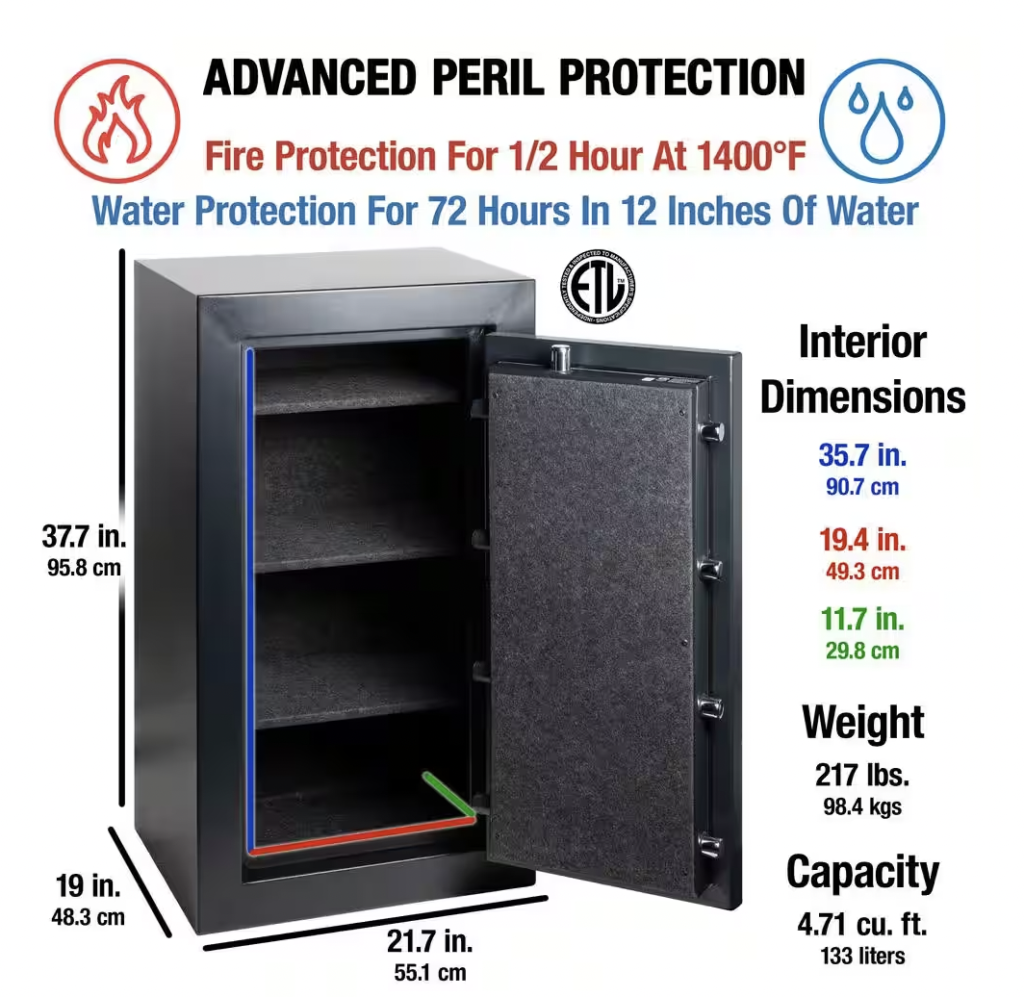 SentrySafe 5.5 cu Ft Fireproof Safe and Waterproof Safe with Digital Keypad Fire and Water Rating