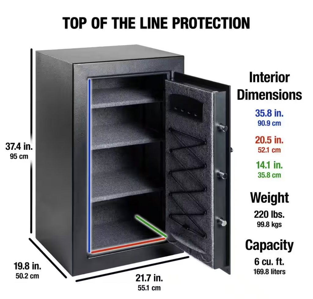 SentrySafe 6.0 cu ft Safe Box with Digital Lock Dimensions