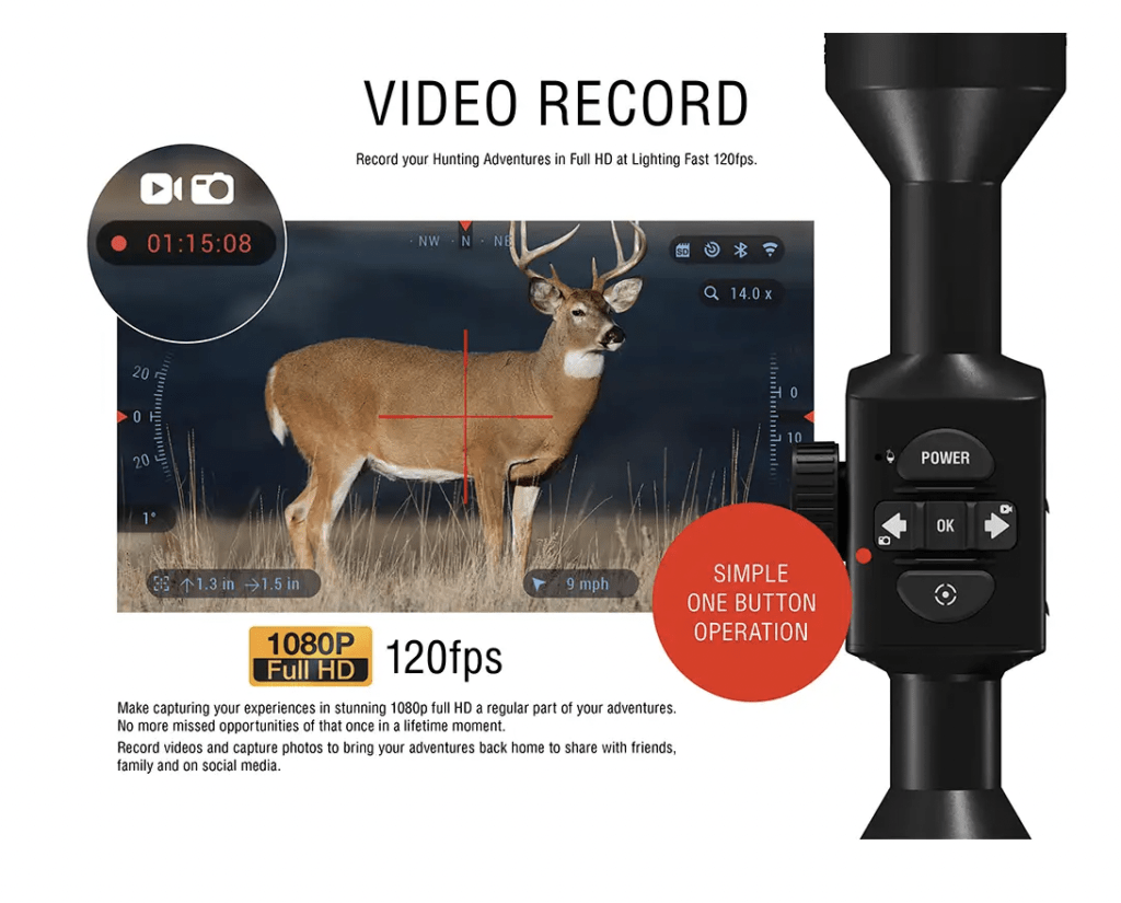 ATN X-SIGHT 4K PRO 5-20X Rifle Scope Video Record