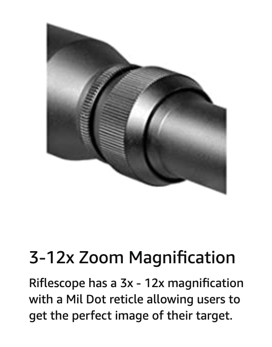 BARSKA Mil-Dot Airgun Scope Zoom Magnification