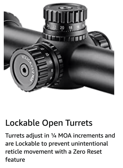 Barska Level Rifle Scope Lockable Open Turrets