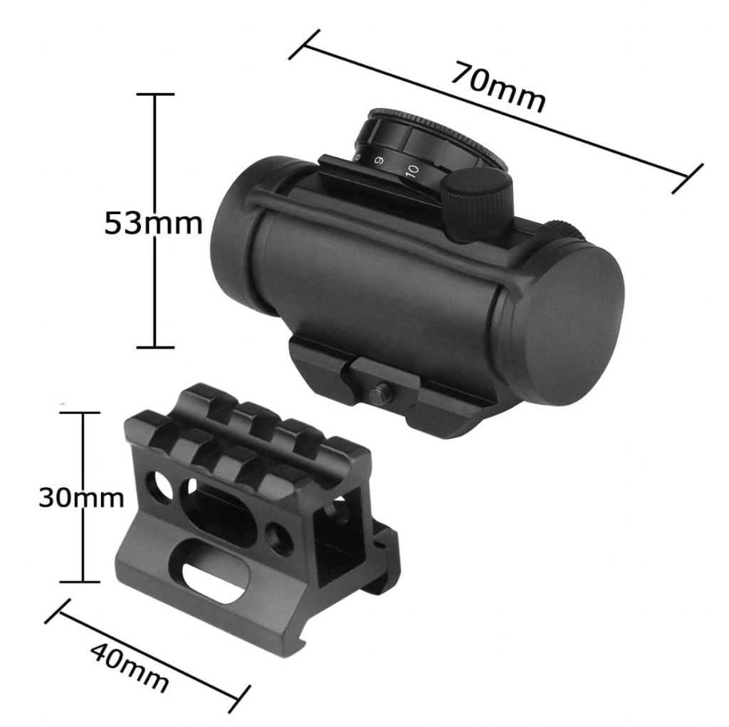 Beileshi Red Dot Sight Size