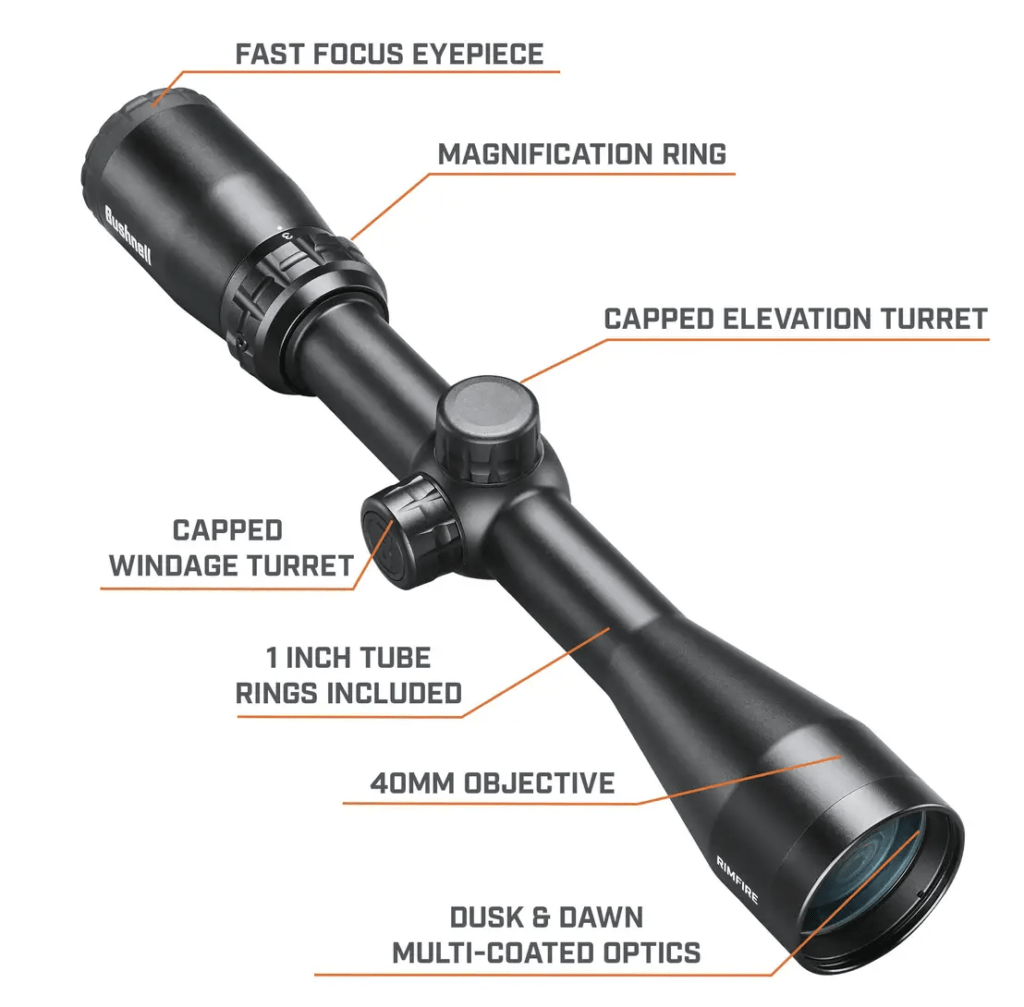 Bushnell Rimfire 3-9x40 Rifle Scope Review Features