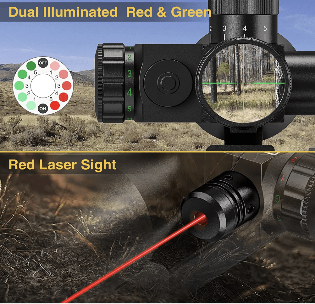 CVLIFE 2.5-10x40e Red & Green Illuminated Rifle Scope Capabilities