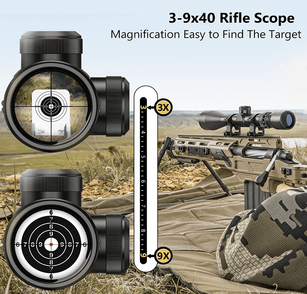 CVLIFE 3-9x40 Optics R4 Reticle Crosshair Scope Magnification