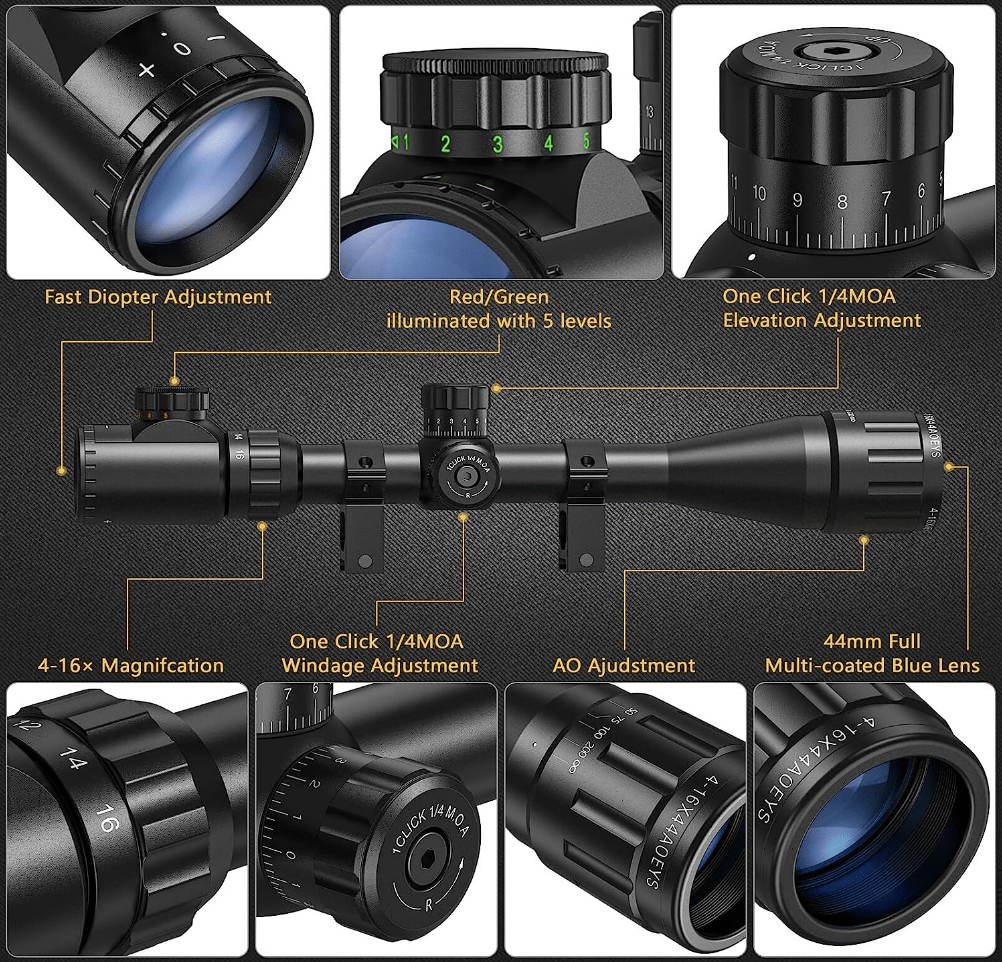 CVLIFE 4-16x44 Tactical Rifle Scope Features