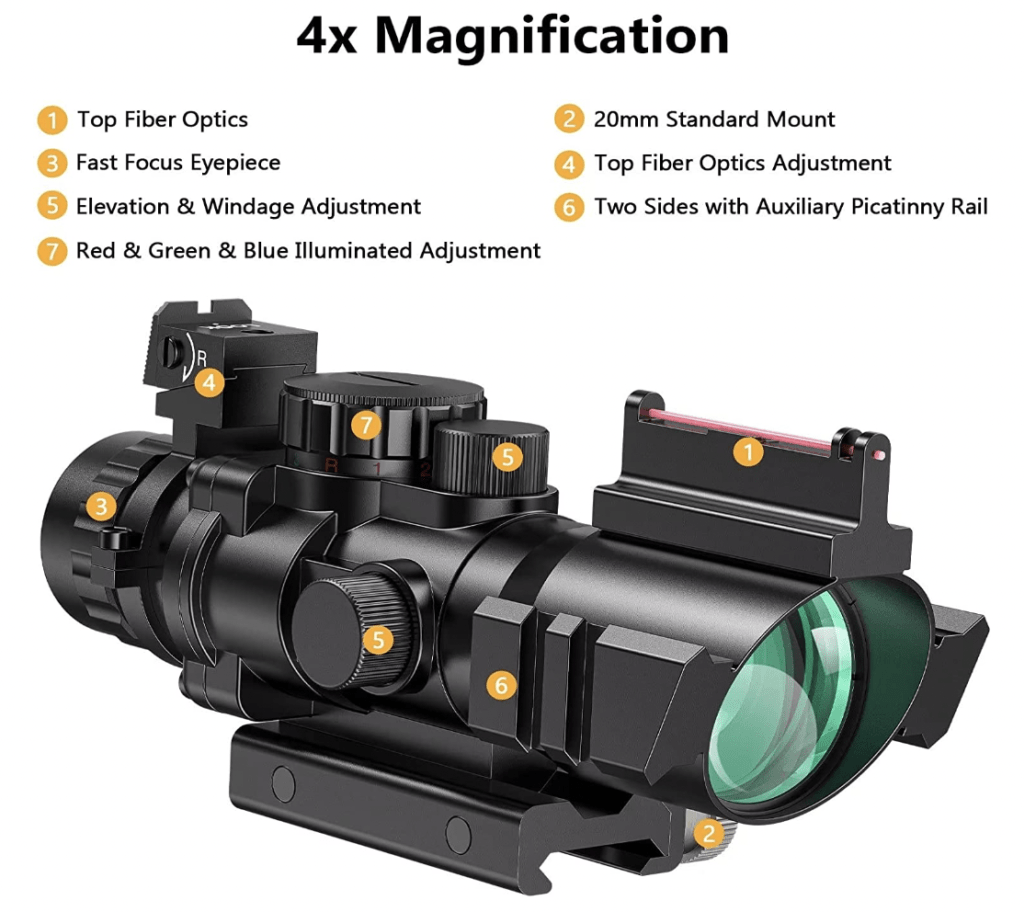 CVLIFE 4x32 Tactical Rifle Scope Features