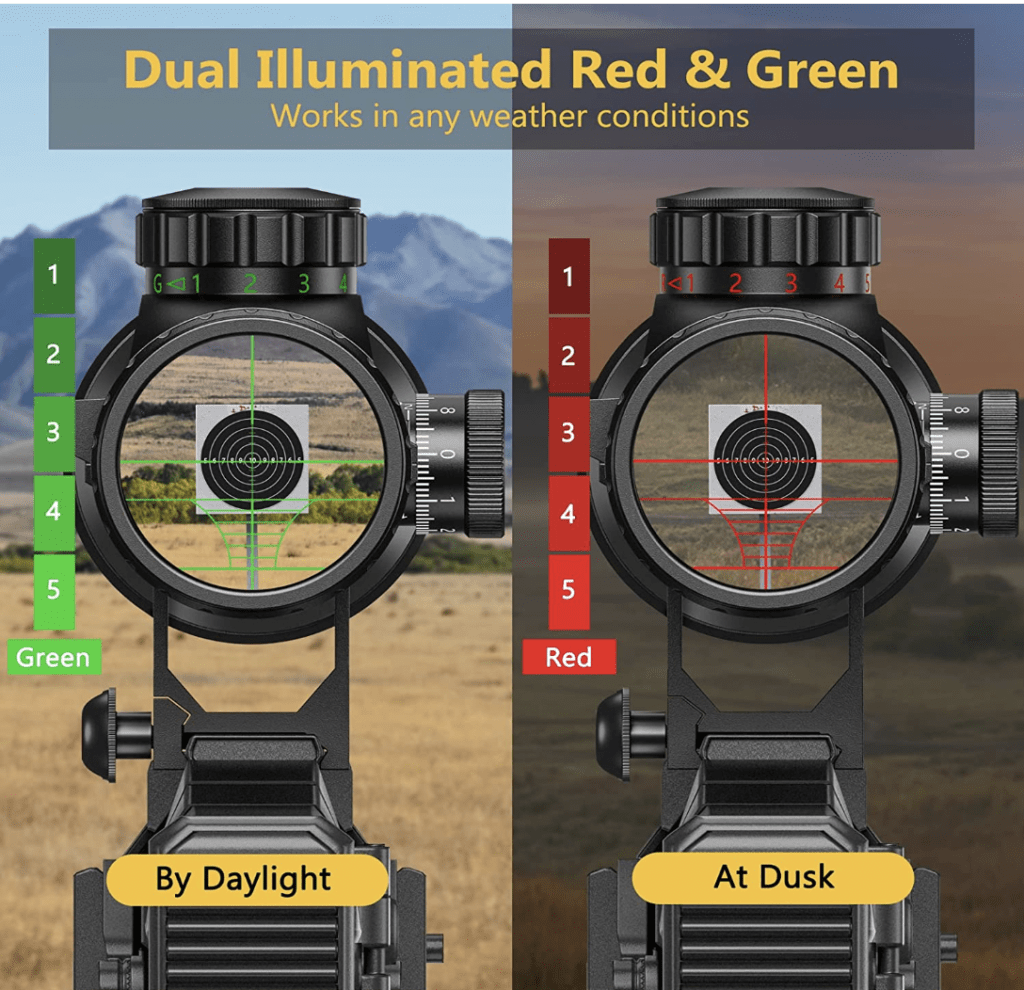 CVLIFE 6-24x50 AOE Red and Green Illuminated Gun Scope Magnification