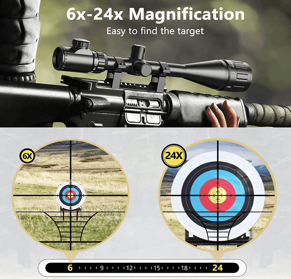 CVLIFE 6-24x50 Hunting Rifle Scope Magnification