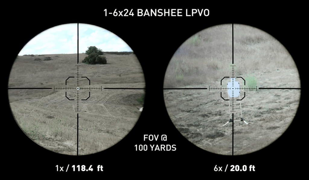 Monstrum Banshee 1-6X24 Rifle Scope Magnification