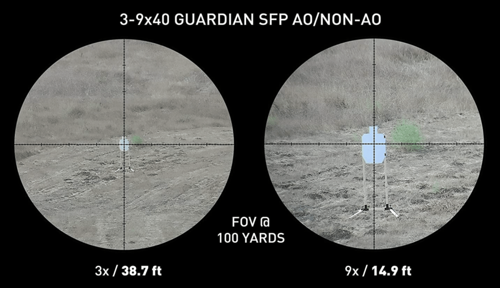 Monstrum Guardian 3-9x40 AO Rifle Scope Magnification