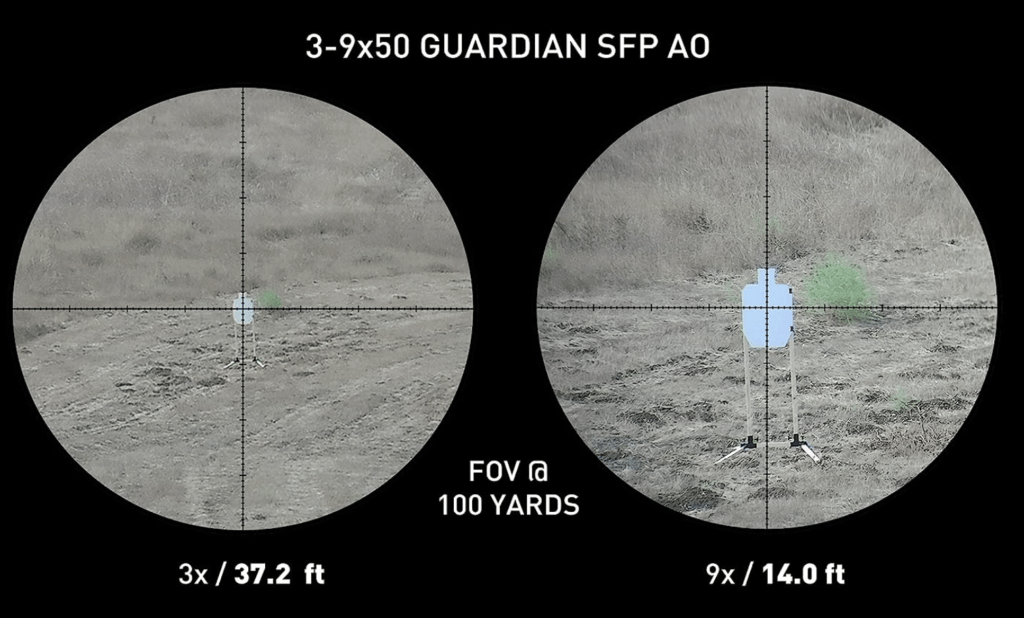 Monstrum Guardian 3-9x50 AO Rifle Scope Magnification