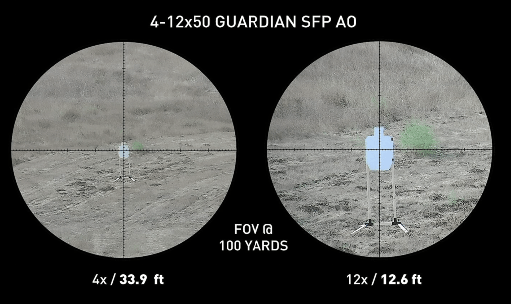 Monstrum Guardian 4-12x50 AO Rifle Scope Magnification