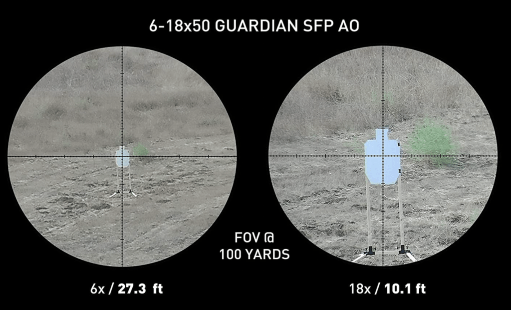 Monstrum Guardian 6-18x50 AO Rifle Scope Magnification