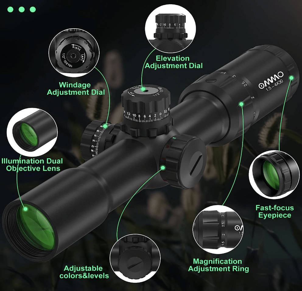 OMMO 1.5-4×30 Lock Zero Rifle Scope Features