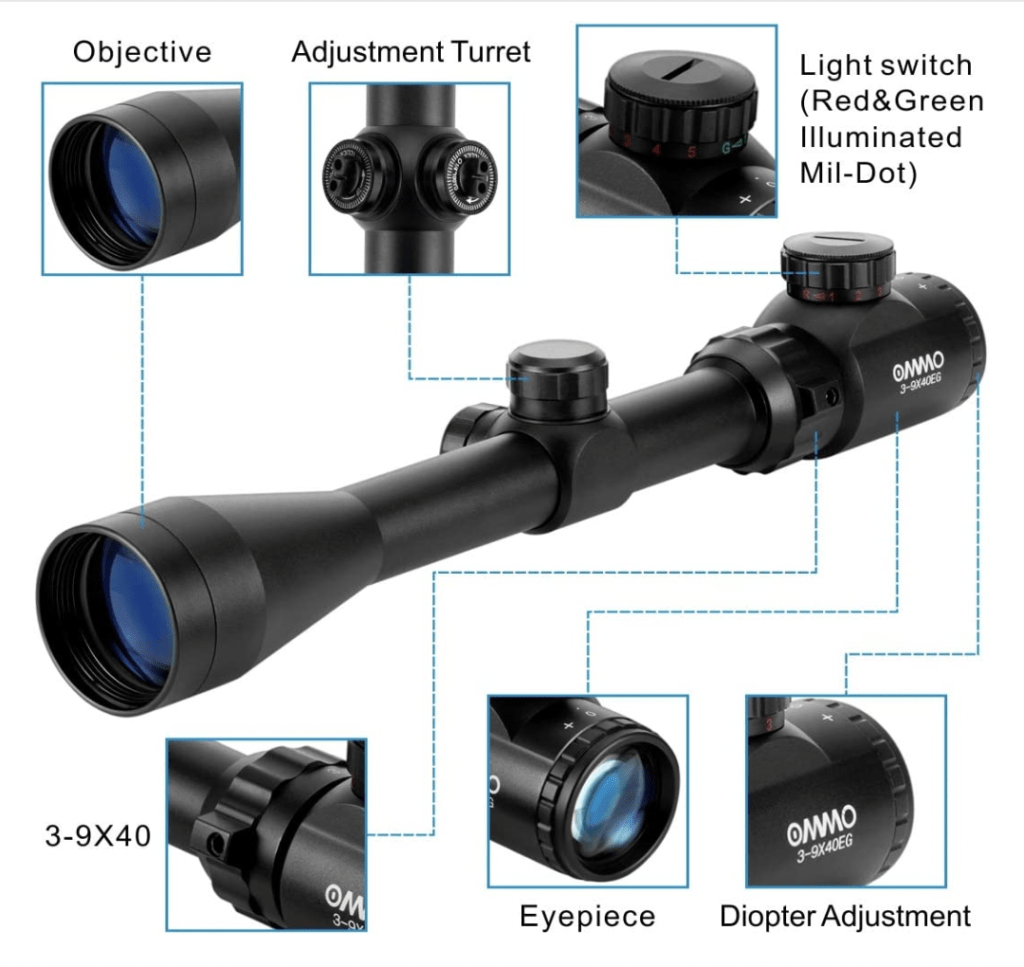 OMMO 3-9X40 Rifle Scope Features