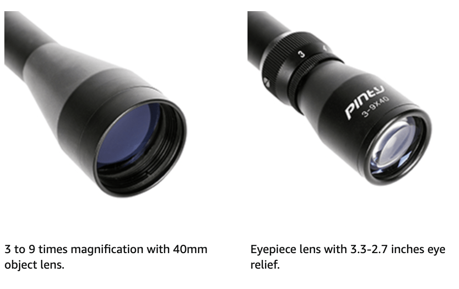 Pinty 3-9X40 Rifle Scope Combo Magnification