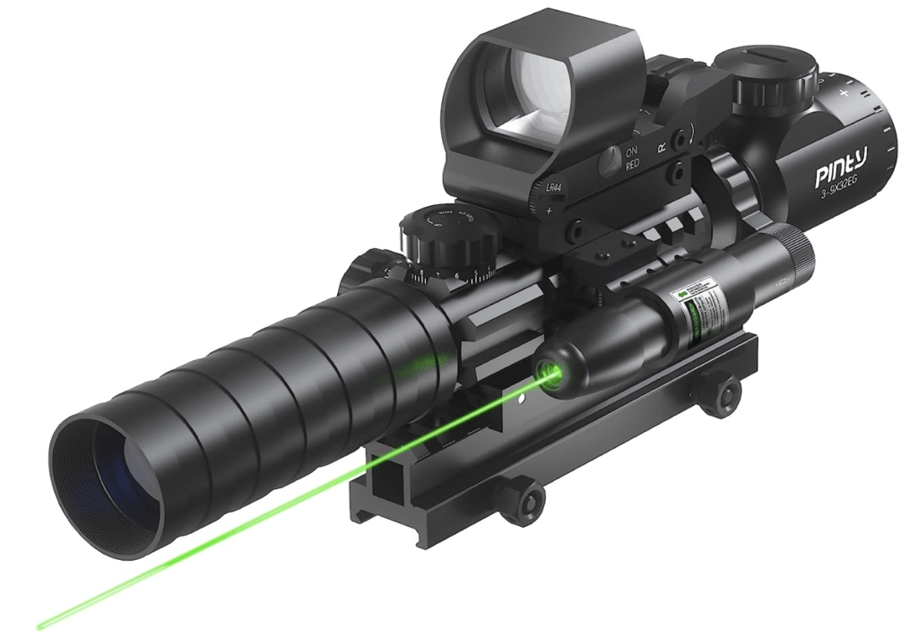 Pinty 3-9x32 4-in-1 Rifle Scope Combo