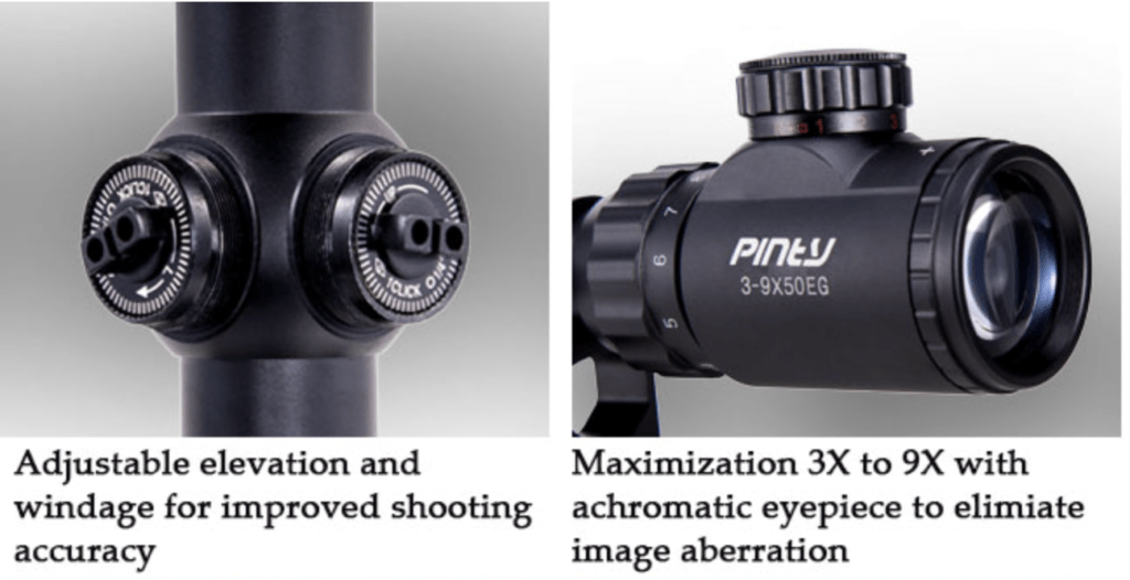 Pinty 3-9x50 Rifle Scope Magnification