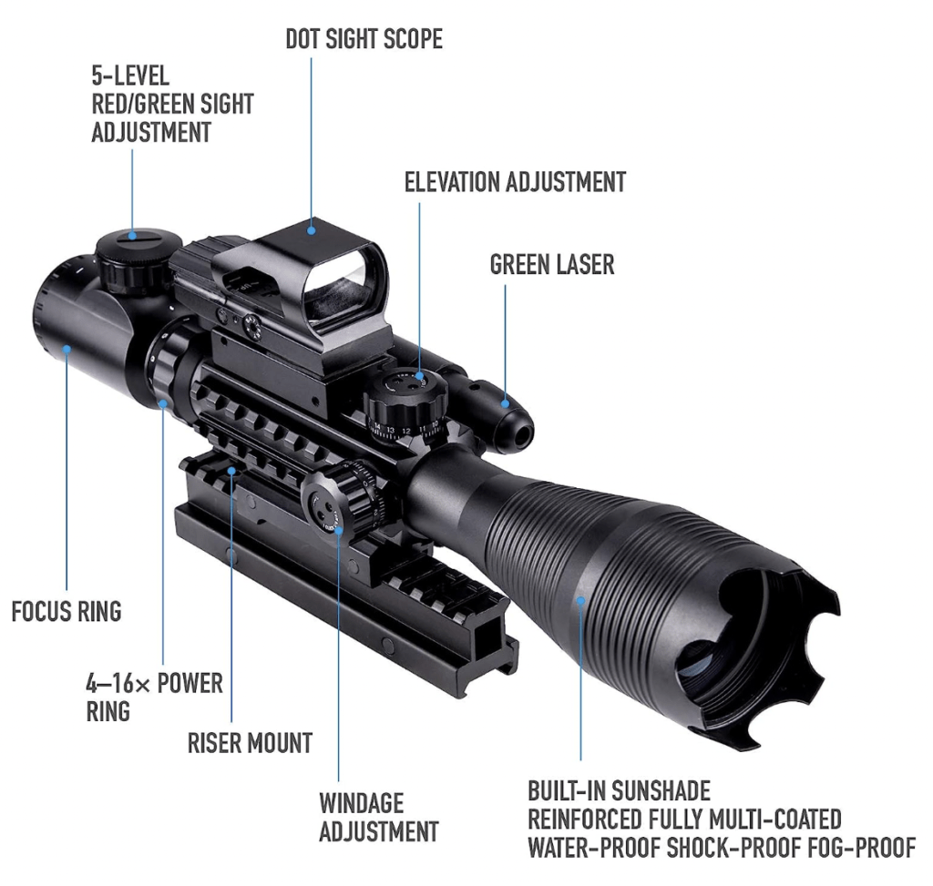 Pinty 4-16X50 Rifle Scope Combo Review Features