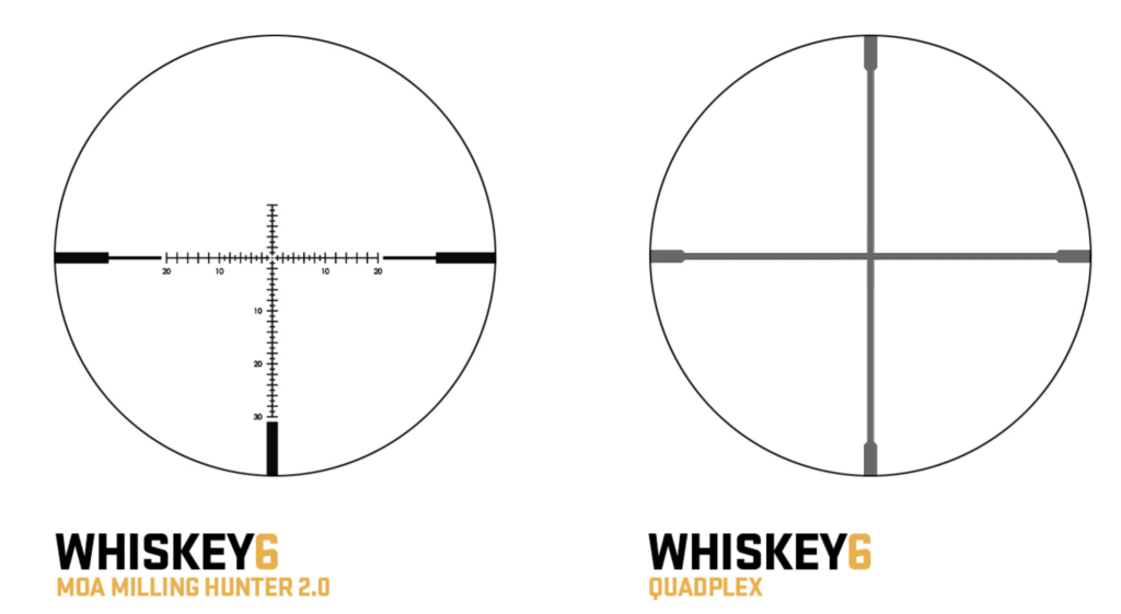 SIG SAUER Whiskey 6 3-18x44mm Second Focal Plane Rifle Scope Reticle