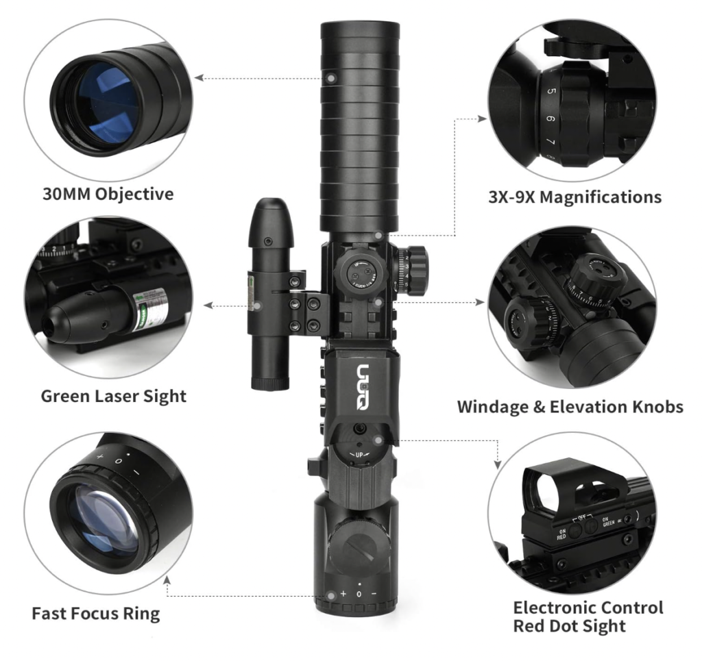 UUQ 3-9X32EG Tactical Rifle Scope Features