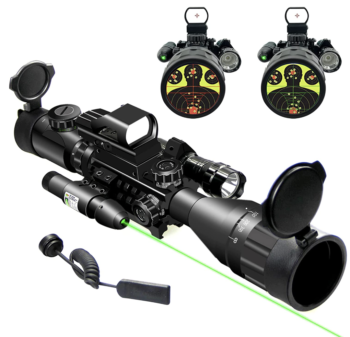 UUQ 4-16x50 AO Rifle Scope with Laser and Red Dot Sight