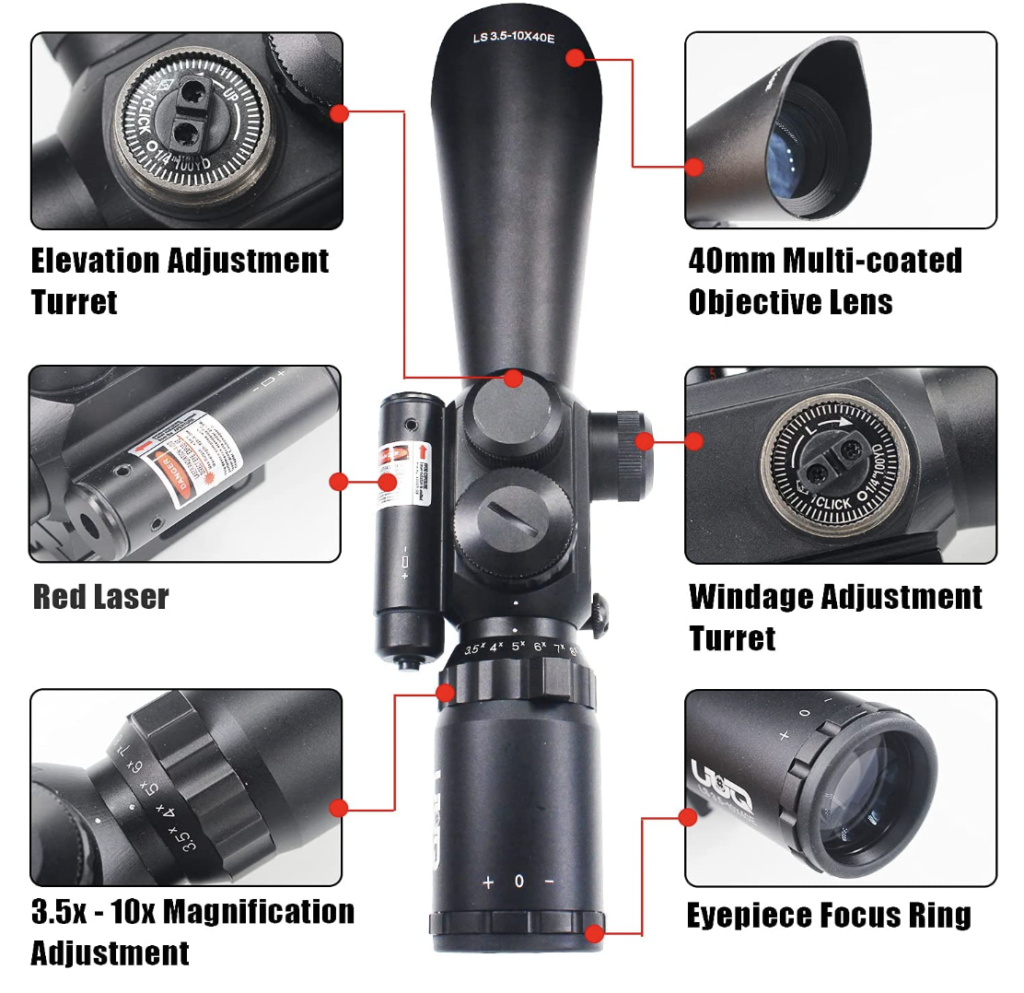 UUQ Tactical 3.5-10X40 Rifle Scope Features