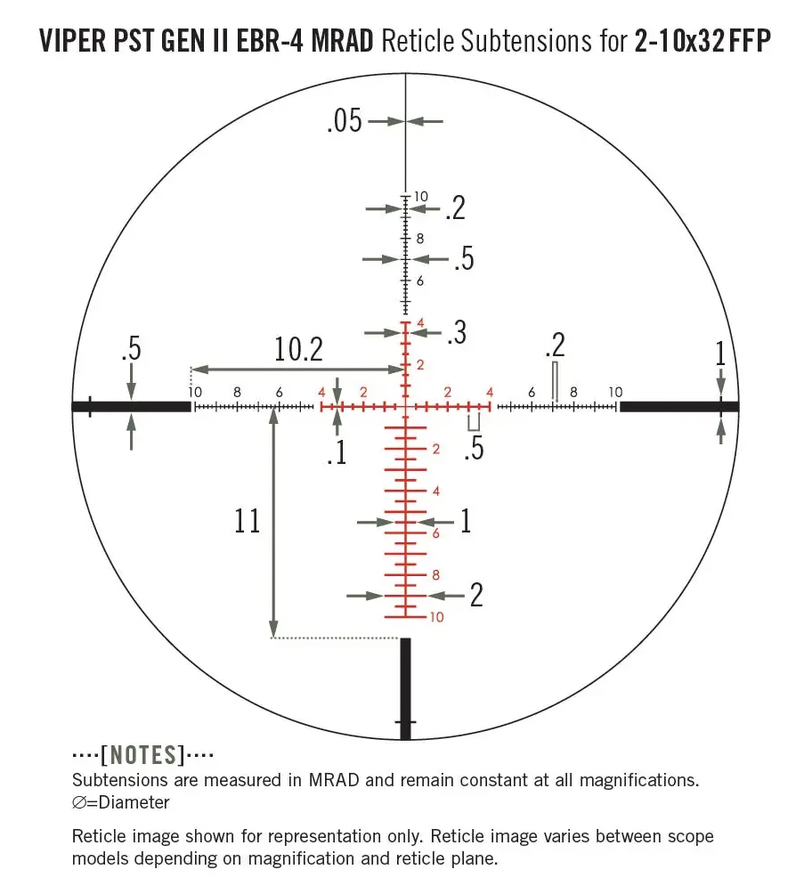 Vortex Optics Viper PST GEN II 2-10x32 FFP Rifle Scope Reticle