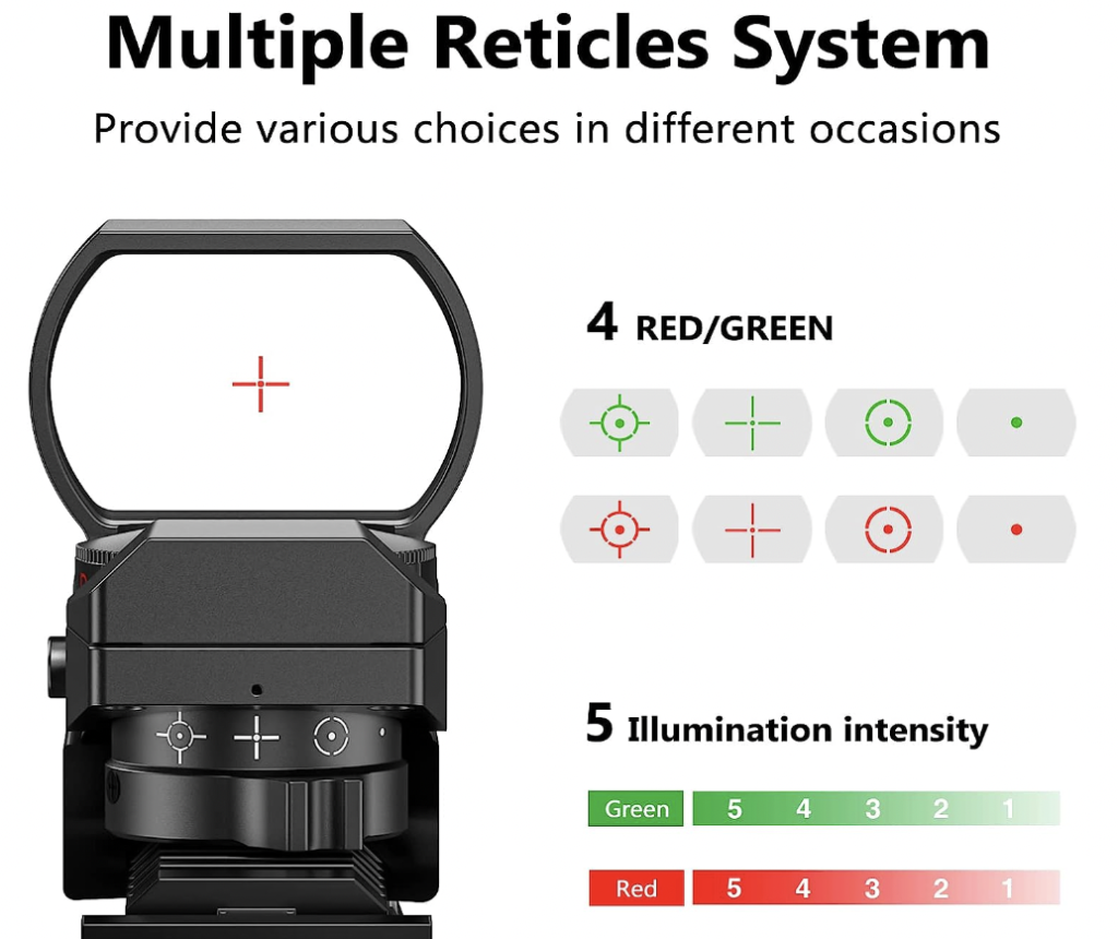 CVLIFE 1X22X33 Red Green Dot Gun Sight Scope Reflex Sight Reticle