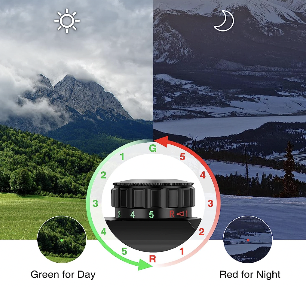 EZshoot Red Green Dot Sight Tactical Scope Reflex Sight Adjustability