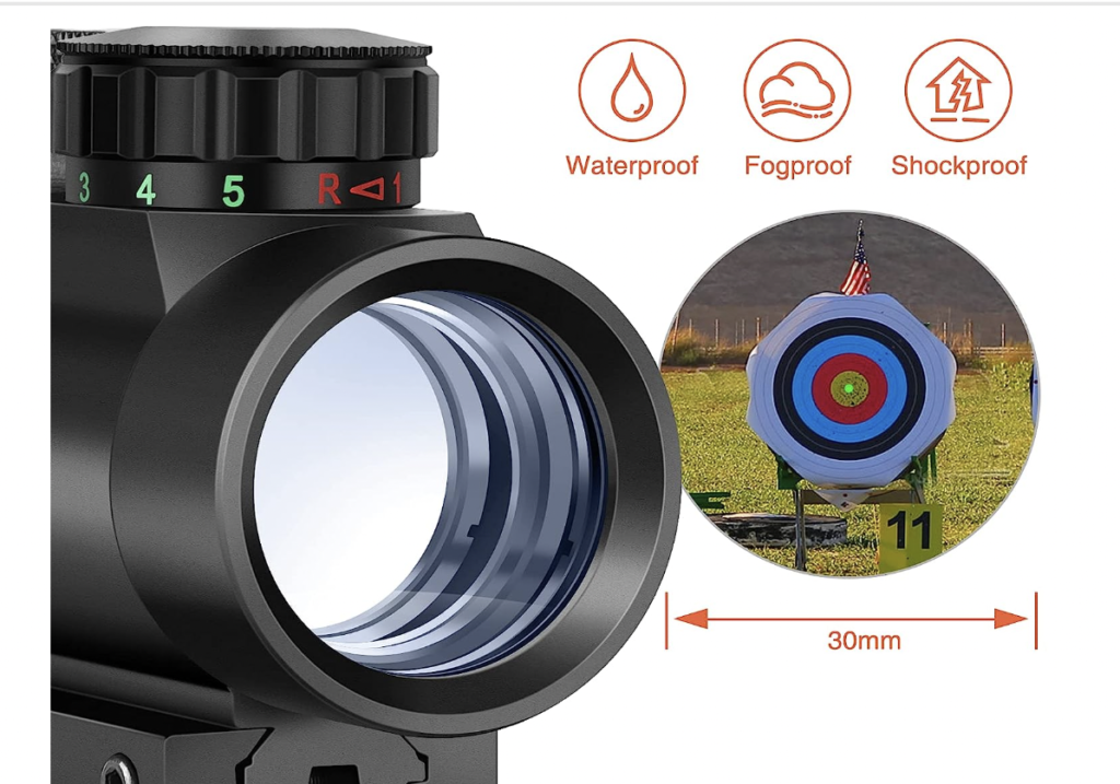 EZshoot Red Green Dot Sight Tactical Scope Reflex Sight Size