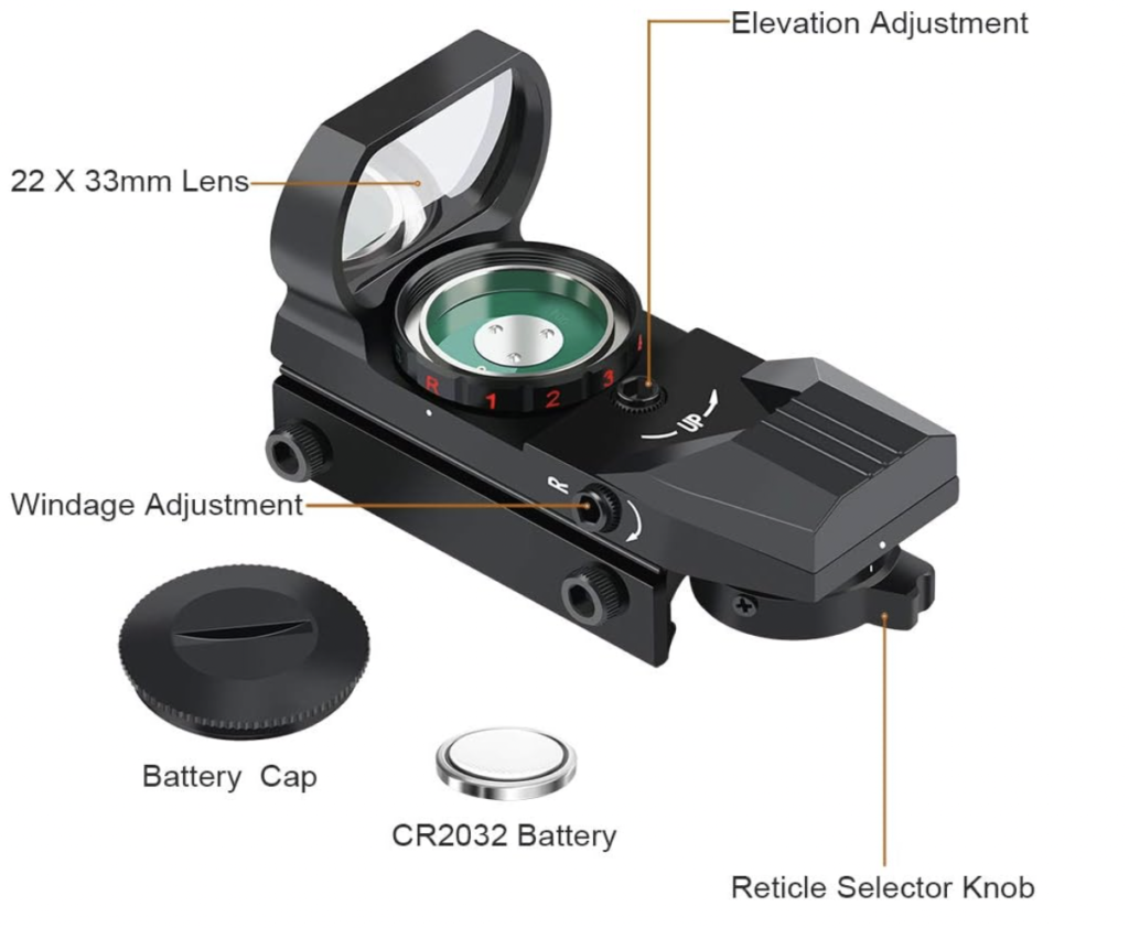 Feyachi RS28 Reflex Sight Battery Features