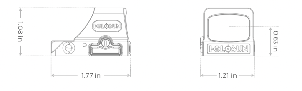 HOLOSUN HE509T X2 Reflex Pistol Sight Specifications